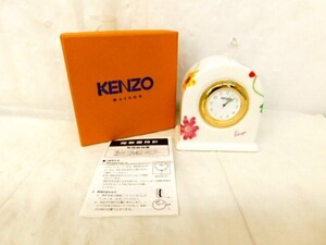 M714★KENZO MAISON 陶器置時計 AITO JAPAN ケンゾー 取扱説明書付き 美品 QUARTZ クオーツ プランタニエール 箱入り★送料690円〜