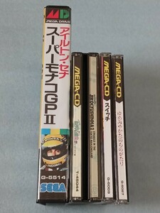 1円～/メガドライブ メガCD ソフト4本セット/セガ/ゲームアーツ/アイルトン・セナ スーパーモナコGPⅡ/自己中心派2/スイッチ/夢見館の物語