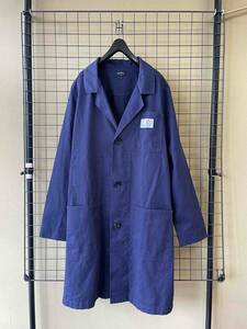 MADE IN PORTUGAL【NOAH/ノア】Lab Coat NAVY sizeL Shop Coat ロゴワッペン付き ショップコート ワーク ジャケット ベイクルーズ