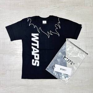 20ss 2020 新品 WTAPS ダブルタップス FLAMES TEE フレイムス ロゴ Tシャツ 201PCDT-ST10S BLACK ブラック サイズ M ( 2 )