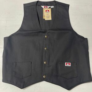 XL BLACK USA製 BEN DAVIS TWILL VEST ベンデイビス コットン ベスト PARTY VEST 1