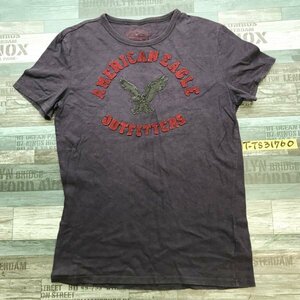 AMERICAN EAGLE アメリカンイーグル メンズ ロゴワッペン 半袖Tシャツ S 紫