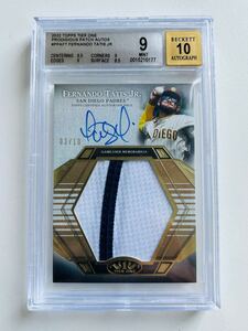 10枚限定 直書きサイン game used memorabilia タティス 2022 topps tire one prodigious patch auto fernando tatis jr Padres BGS 9/10