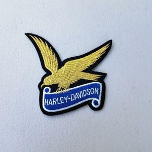 ビンテージ ハーレー イーグル ワッペン ゴールドゴールド×ブルー Harley-DAVIDSON ハーレー パン ナックル ショベル アイアン