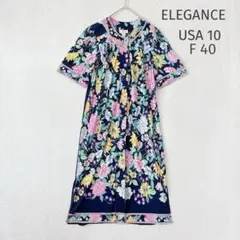 ◇187 ELEGANCE イタリア製【USA10】ワンピース 羽織り 花柄