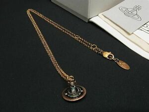 1円 Vivienne Westwood ヴィヴィアンウエストウッド ラインストーン ネックレス ペンダント アクセサリー ブロンズ系×シルバー系 FD6670