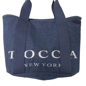 トッカ TOCCA デニム ハンド バッグ ロゴ プリント 刺繍 かばん 鞄 インディゴ 青 ブルー /CNC レディース