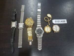 0101A08　懐中時計　腕時計　ジャンク品　おまとめ6点　QUARTZ　 TIMEX　など ※動作未確認