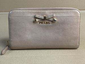 値下げ セール ジャンク 中古 PRADA プラダ 長財布 ラウンドファスナー レザー ウォレット 札入れ 小銭入れ Prada leather送料無料 難あり