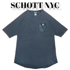 Schott胸メタルコンチョレザーポケット付ラグランTシャツショットUSA製