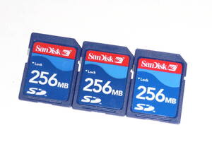 動作保証！SanDisk ＳＤカード 256MB 3枚セット