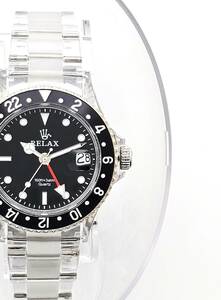 M1 RELAX リラックス 王冠ロゴ GMT11 腕時計 GMT 黒/黒 24H回転ベゼル 世田谷ベース 所ジョージ 新品