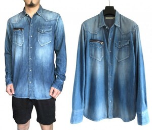 定価3.1万 nonnative RANCHER SHIRT 6.5oz DENIM VW RYAN 2 ノンネイティブ ウエスタン デニムシャツ ジップ付き ※レターパック発送