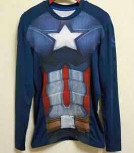 キャプテンアメリカ 長袖Tシャツ 2XLサイズ (captain america マーベル marvel コンプレッション ウェア ストレッチ インナー トレーニング