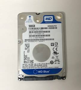 ★7mm★　WD WesternDigital 2.5インチSATA 500 GB 5400 RPM ハードディスク・ 中古品・ 正常品 1台 