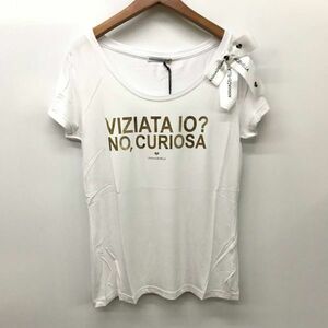 未使用品 ANIMAGEMELLA アニマジェメッラ Tシャツ トップス /XS/ bianco ビアンコ ホワイト レディース イタリア ロゴ タグ付き