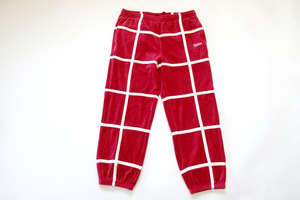 (Ｍ)Supreme Grid Taping Velour Pantシュプリームベロアパンツ赤