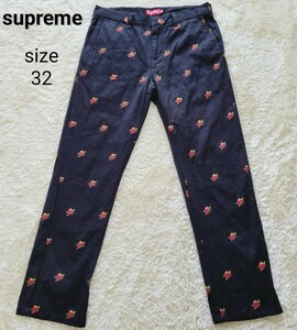 【名作☆希少】Supreme sacred hearts work pants　シュプリーム　セイクレッドハーツ　ハート柄　ワークパンツ　32