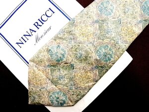 ♪21500D♪状態並品【花 植物 柄】ニナリッチ【NINA RICCI】ネクタイ