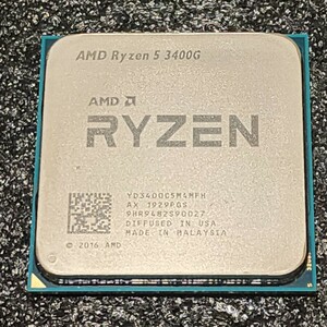 CPU AMD RYZEN5 3400G with Radeon RX Vega11 Graphics 3.7GHz 4コア8スレッド Socket AM4 PCパーツ 動作確認済み