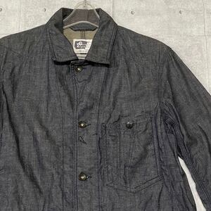 極美品 初期 Engineered Garments デニムジャケット 　エンジンアドガーメンツ カバーオール USA製 使用感うすい美品!！ ロゴボタン YL531