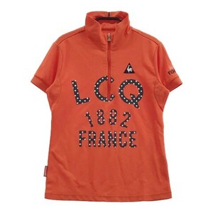 【1円】LE COQ GOLF ルコックゴルフ ハーフジップ 半袖Tシャツ オレンジ系 M [240101005254] レディース