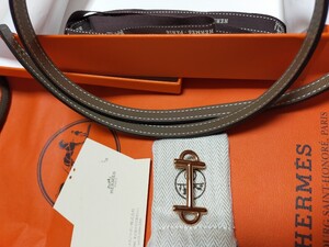 エルメス　HERMES　ガンマ　レディース　ベルト　エトゥープ　バックル　リバーシブル　