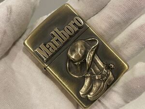 1円 ZIPPO ライター マルボロ Marlboroジッポ Zippoオイルライター真鍮製 中古品 喫煙グッズ ジッポー 火花確認済R658113