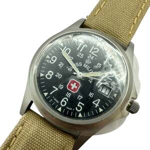 【1円スタート】SWISS MILITARY スイスミリタリー 6-413　6-513 デイト シルバーカラー ラウンド クォーツ メンズ腕時計　②