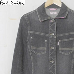 ポールスミスピンクPaul Smith PINK■トラッカー デニムジャケット ストレッチ ロゴ入りボタン■42■グレー ※NK3o16438