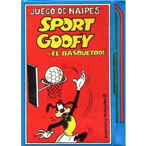 ディズニー　グーフィー　スポーツ・グーフィー　バスケット・カードゲーム　アルゼンチン製　1980年代前半　シールド未開封