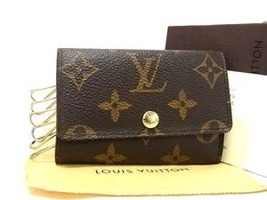 1円 ■美品■ LOUIS VUITTON ルイヴィトン M62630 モノグラム ミュルティクレ6 6連 キーケース 鍵入れ ブラウン系 FG3583