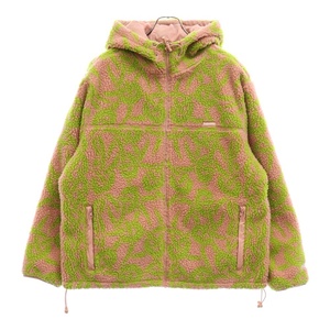 SUPREME シュプリーム 21AW Celtic Reversible Fleece Hooded リバーシブルボアフリースジャケット グリーン/ピンク