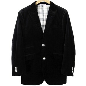 ■BURBERRY BLACK LABEL バーバリー ブラックレーベル / BME64-510-09 / 三陽商会 / 裏地 チェック柄 ベロア テーラードジャケット size S