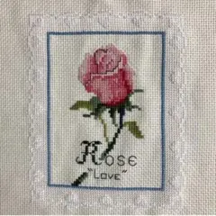 クロスステッチ完成品❤︎Lace Rose Flower