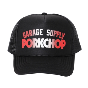 新品【PORKCHOP GARAGE SUPPLY BLOCK LOGO CAP BLACK ポークチョップガレージサプライ ブロック ロゴ キャップ メッシュキャップ 黒】