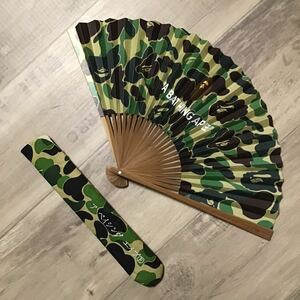 ★新品★ ABC camo green 扇子 a bathing ape BAPE JAPAN エイプ ベイプ アベイシングエイプ ABCカモ グリーン 迷彩 m48