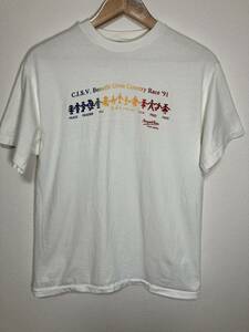 1991 C.I.S.V Benefit Cross Country Race シングルステッチTシャツ HANES ヘインズ 白 M【管理番号 B126】