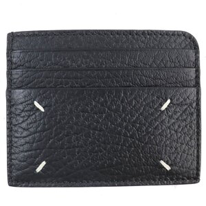 極美品△Maison Margiela 11 メゾンマルジェラ11 SA3VX0007 CARD HOLDER SLIM GAP 4ステッチ レザー カードケース カードホルダー 黒