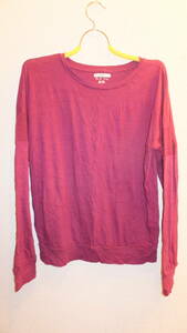 ★FOREVER 21★フォーエバー21レディーストップスサイズL Ladies Tops long sleeve size L　ワイン色 難有　USED IN JAPAN