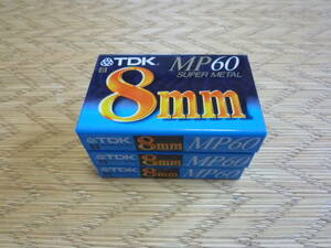 ８ｍｍ　ビデオテープ　ＴＤＫ　ＭＰ６０　ＳＵＰＥＲ　ＭＥＴＡＬ（３個）