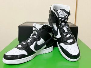 AMBUSH店舗購入 size10 NIKE DUNK HI AMBUSH 別注 アンブッシュ ナイキ ダンクハイ 28cm 白黒 パンダ 黒タグ 正規品 未使用 箱あり