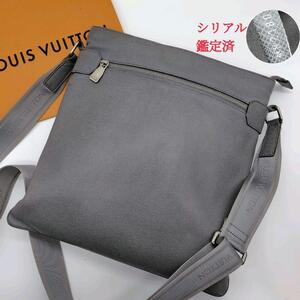 1円～■鑑定済■LOUIS VUITTON ルイヴィトン タイガ サシャ グラシエ グレー ショルダーバッグ メンズ ショルダーバッグ サコッシュ