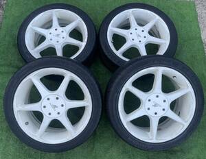 AZECT 17インチホイール 17x7JJ オフセット+48 PCD 114.3 215/45R17 ラジアルタイヤ4本AN70