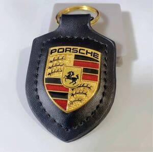 キーホルダー　PORSCHE ポルシェ クレスト キーホルダー　箱付いていない　ブラック