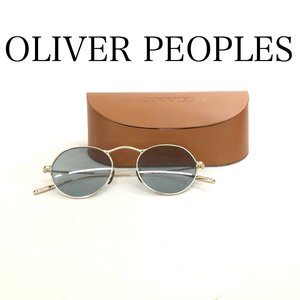 美品 OLIVER PEOPLES オリバーピープルズ サングラス G 49□20-145 M-4 SUN ゴールドカラー ブルーレンズ 日本製 クラシックフレーム