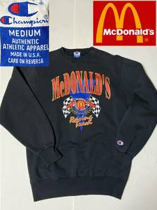 USA製 90s★ champion チャンピオン スウェット ト レーナー USA製 90s マクドナルド MCDONALDS 刺繍タグ トリコタグ 企業 アメリカ