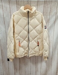 TOMMY HILFIGER 90s キルティングダウンジャケット サイズS トミーヒルフィガー ホワイト ベージュ メンズ USED 古着