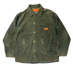 ◆【別注】UNIVERSAL OVERALL×JEANS FACTORY/コーディロイカバーオール/ワークジャケット/メンズ/sizeL/グリーン系