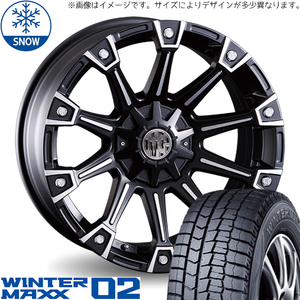 195/65R16 スタッドレスタイヤホイールセット パジェロミニ etc (DUNLOP WINTERMAXX02 & MYRTLE MONSTER 5穴 114.3)